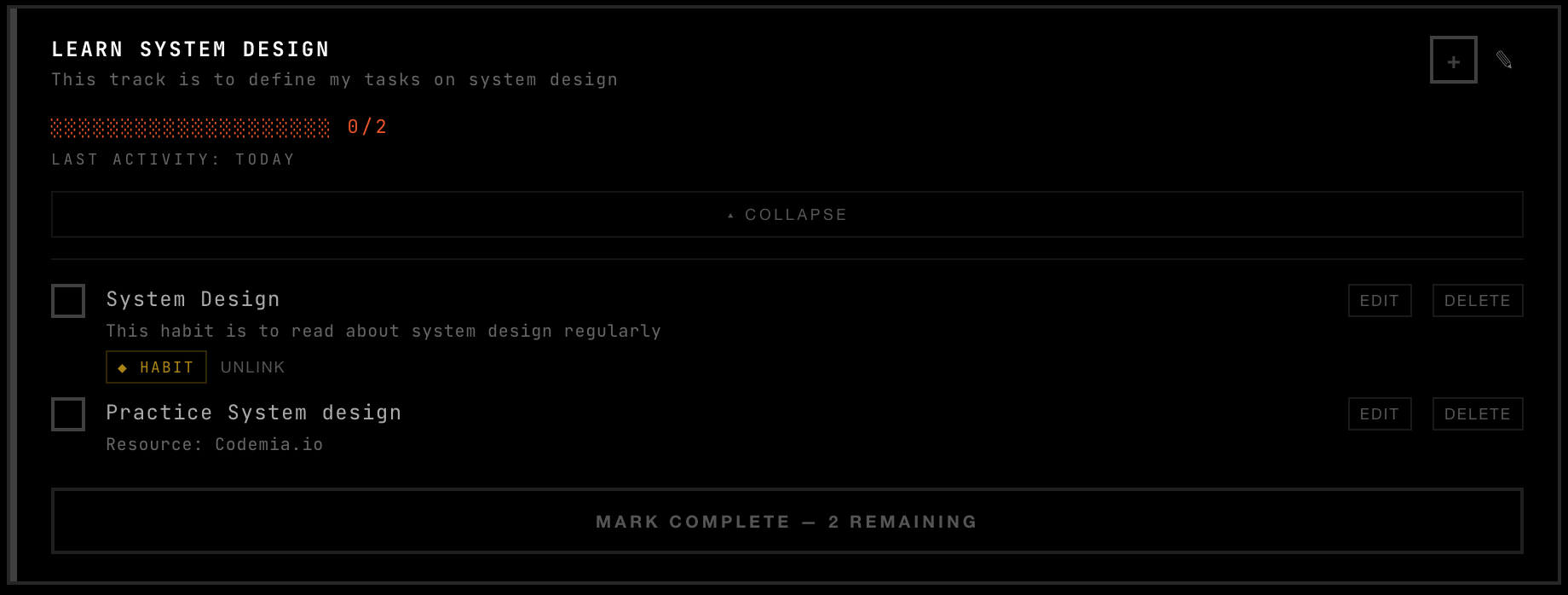 Screenshot of a track from Start Ember